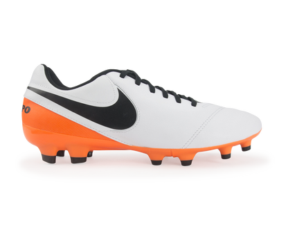 Nike Men's Tiempo Genio Leather FG White/Black/Total Orange