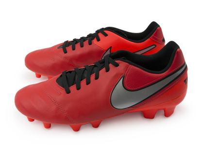 Nike Men's Tiempo Genio Leather FG Light Crimson/Metallic Silver/Total Crimson