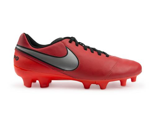 Nike Men's Tiempo Genio Leather FG Light Crimson/Metallic Silver/Total Crimson