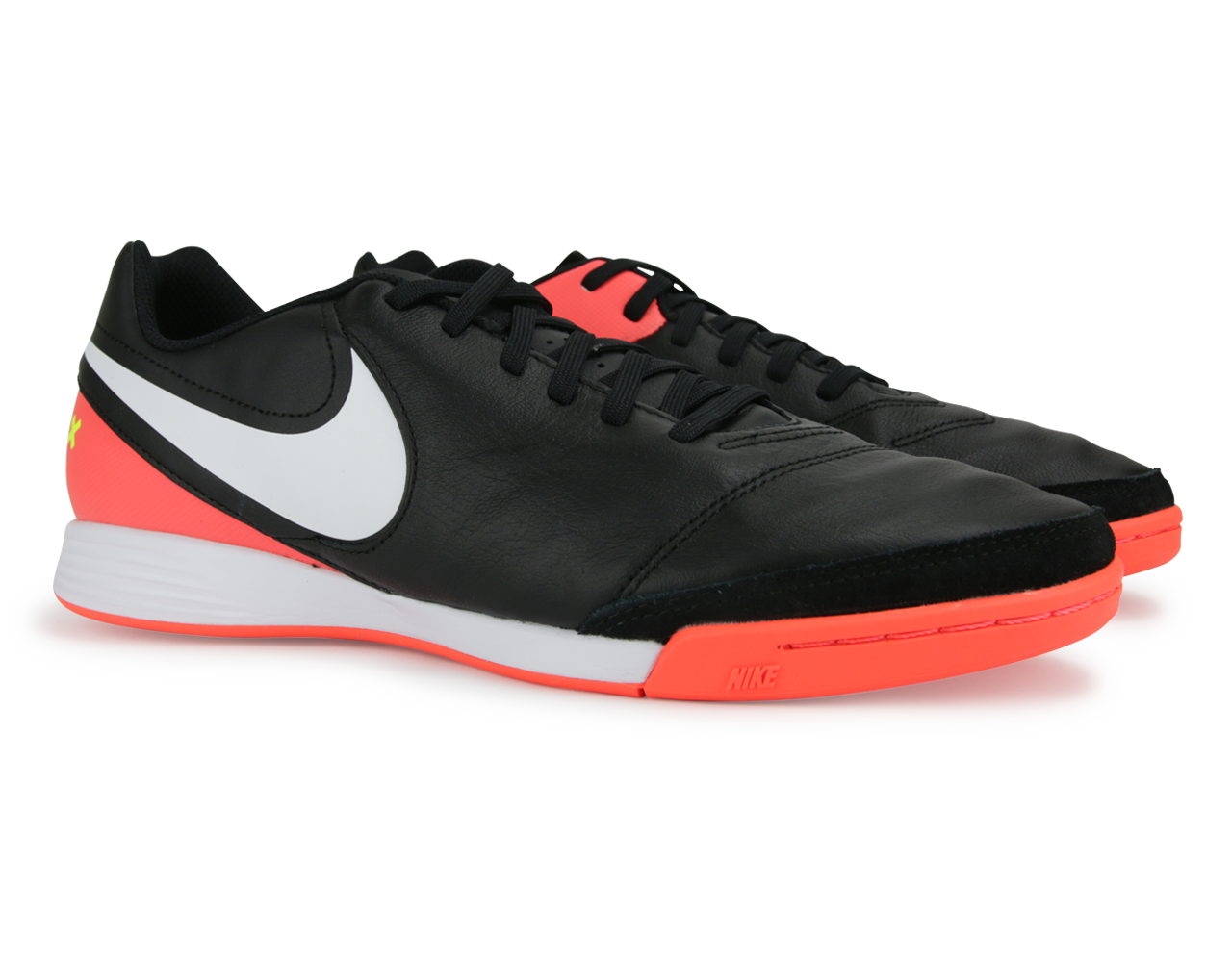 Nike Men's TiempoX Genio II Indoor Shoes Black/White/Hyper Orange/Volt