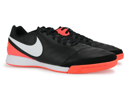 Nike Men's TiempoX Genio II Indoor Shoes Black/White/Hyper Orange/Volt