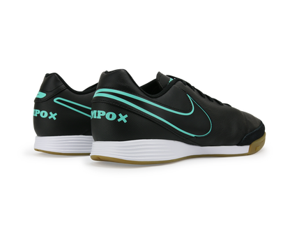 Nike Men's TiempoX Genio II Indoor Soccer Shoes Black/Hyper Turqouise
