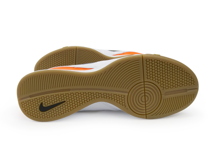 Nike Men's Tiempo Genio II Leather Indoor Soccer Shoes White/Black/Total Orange