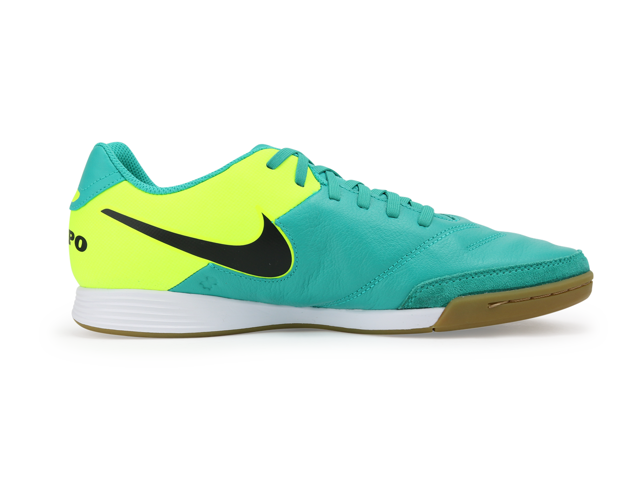 Nike Men's Tiempo Genio II Leather Indoor Soccer Shoes Clear Jade/Black/Volt