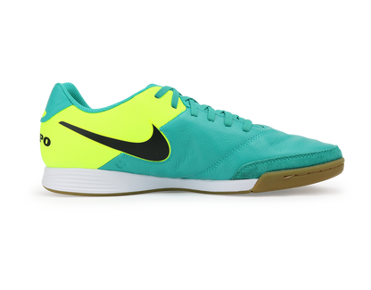 Nike Men's Tiempo Genio II Leather Indoor Soccer Shoes Clear Jade/Black/Volt