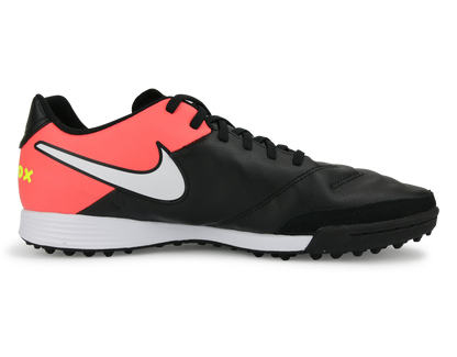 Nike Men's TiempoX Genio II Turf Shoes Black/White/Hyper Orange/Volt