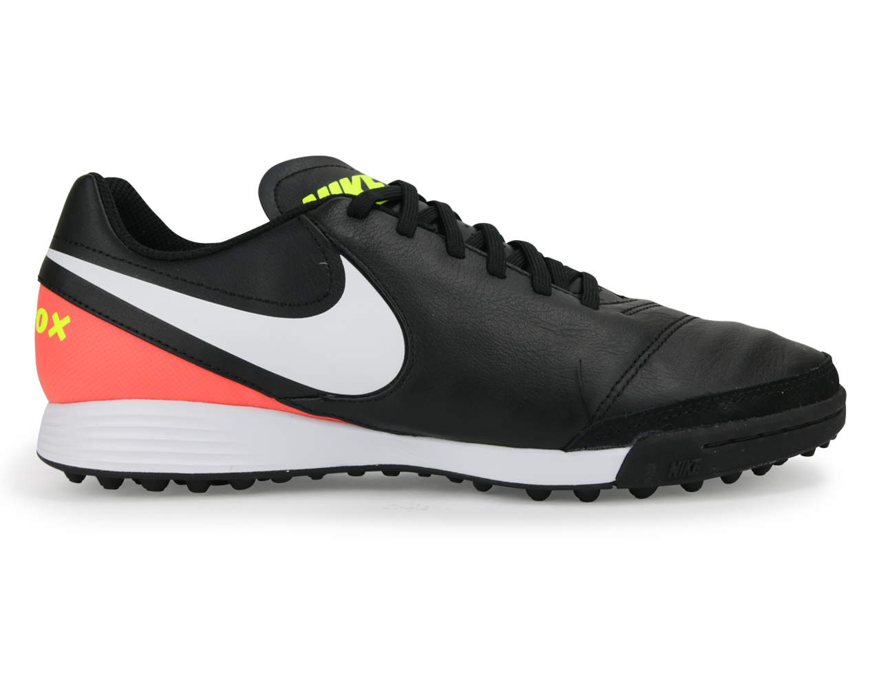 Nike Men's TiempoX Genio II Turf Shoes Black/White/Hyper Orange/Volt