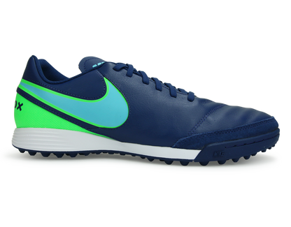 Nike Men's TiempoX Genio II Turf Shoes Costal Blue/Polarized Blue/Rage Green