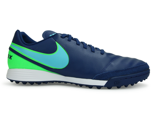 Nike Men's TiempoX Genio II Turf Shoes Costal Blue/Polarized Blue/Rage Green