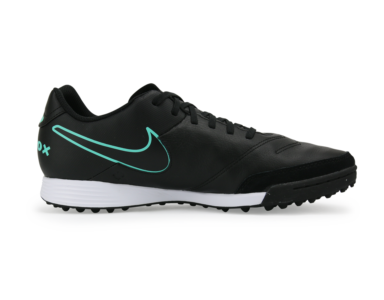 Nike Men's TiempoX Genio II Leather Turf Soccer Shoes Black/Hyper Turqouise