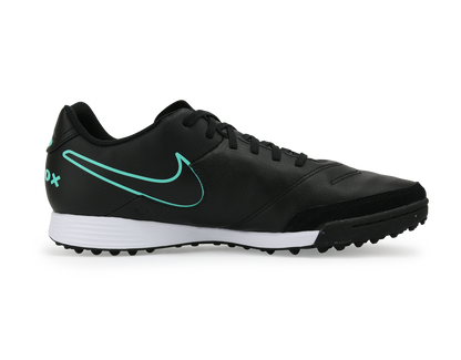 Nike Men's TiempoX Genio II Leather Turf Soccer Shoes Black/Hyper Turqouise