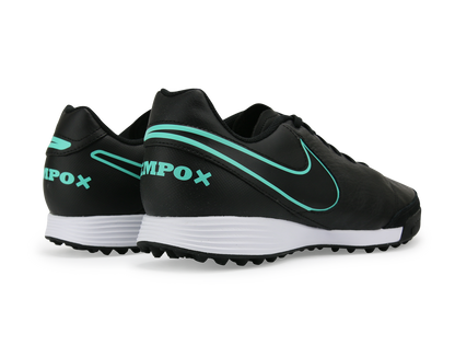 Nike Men's TiempoX Genio II Leather Turf Soccer Shoes Black/Hyper Turqouise
