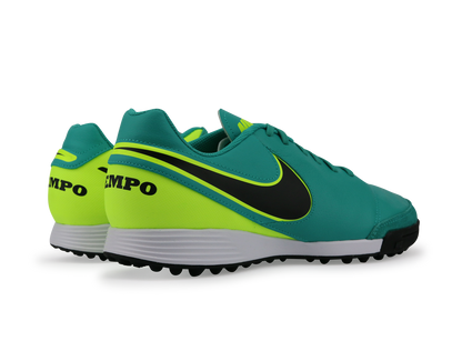 Nike Men's Tiempo Genio Leather Turf Soccer Shoes Clear Jade/Black/Volt