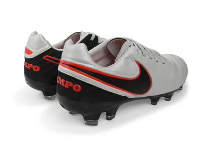Nike Men's Tiempo Legacy II FG Pure Platinum/Black/Hyper Orange