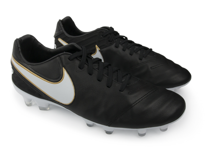Nike Men's Tiempo Legacy II FG Black/White/Mettallic Gold