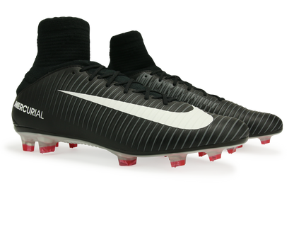 Nike Men's Mercurial Veloce III Dynamic Fit FG Black/White/Dark Grey/University Red