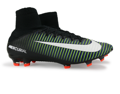 Nike Men's Mercurial Veloce III DF FG Black/White/Electric Green