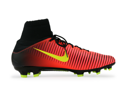Nike Men's Mercurial Veloce III DF FG Total Crimson/Volt Black/Pink Blast