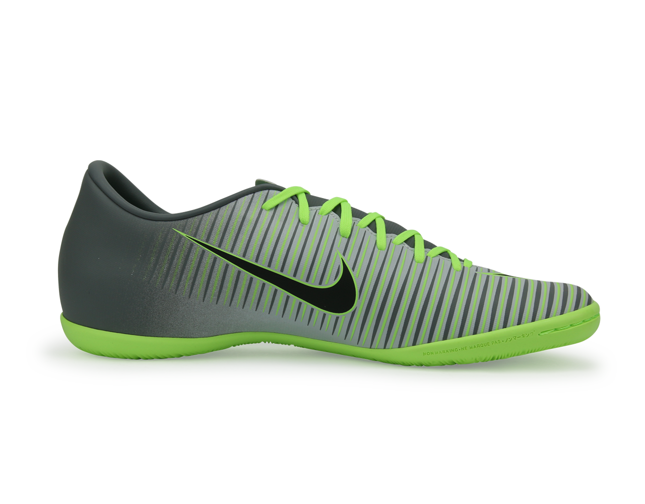 Nike Men's MercurialX Victory VI Indoor Soccer Shoes Pure Platinum/Black/Ghost Green