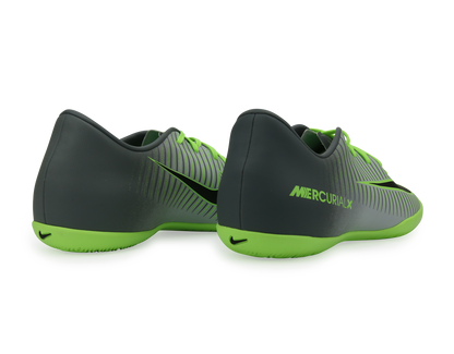 Nike Men's MercurialX Victory VI Indoor Soccer Shoes Pure Platinum/Black/Ghost Green