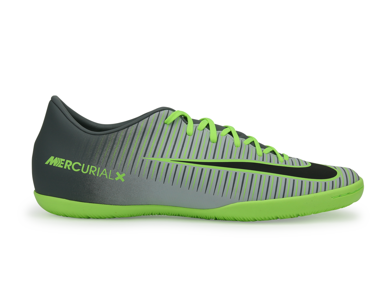 Nike Men's MercurialX Victory VI Indoor Soccer Shoes Pure Platinum/Black/Ghost Green