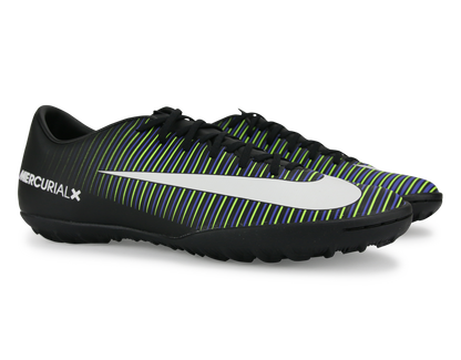 Nike Men's MercurialX Victory VI Turf Shoes Black/White/Electric Green
