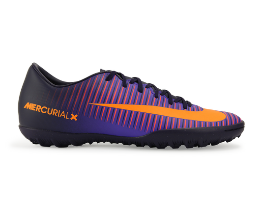 Nike Men's MercurialX Victory VI Turf Soccer Shoes Purple Dynasty/Bright Citrus/Hyper Grape