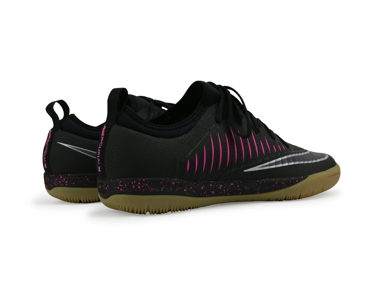 Nike Men's MercurialX Finale II Indoor Soccer Shoes /Black Pink/Blast Gum/Light Brown