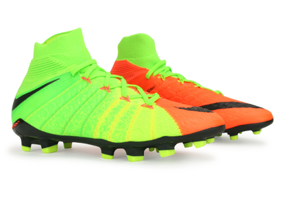 Nike Kids Hypervenom Phantom III Dynamic Fit FG Electric Green/Black/Hyper Orange