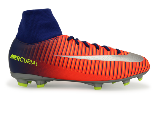 Nike Kids MercurialX Victory VI Dynamic Fit FG Deep Royal Blue/Chrome/Total Crimson
