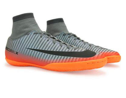Nike Men's MercurialX Victory VI CR7 Dynamic Fit Indoor Soccer Shoes Cool Wolf GreyGrey/Metallic Hematite