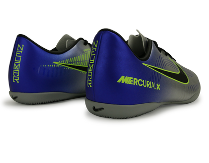 Nike Kids MercurialX Victory 6 Neymar Jr Indoor Soccer Shoes Racer Blue/Black/Chrome/Volt