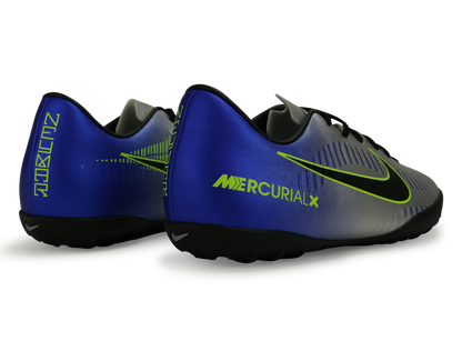 Nike Kids MercurialX Victory 6 Neymar Jr Turf Soccer Shoes Racer Blue/Black/Chrome/Volt
