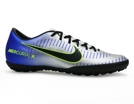 Nike Men's MercurialX Victory VI Neymar Jr Turf Soccer Shoes Racer Blue/Black/Chrome/Volt