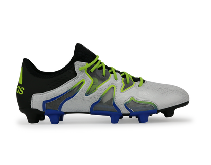 adidas Men's X 15 + SL FG/AG White/Core Black/Solar Slime