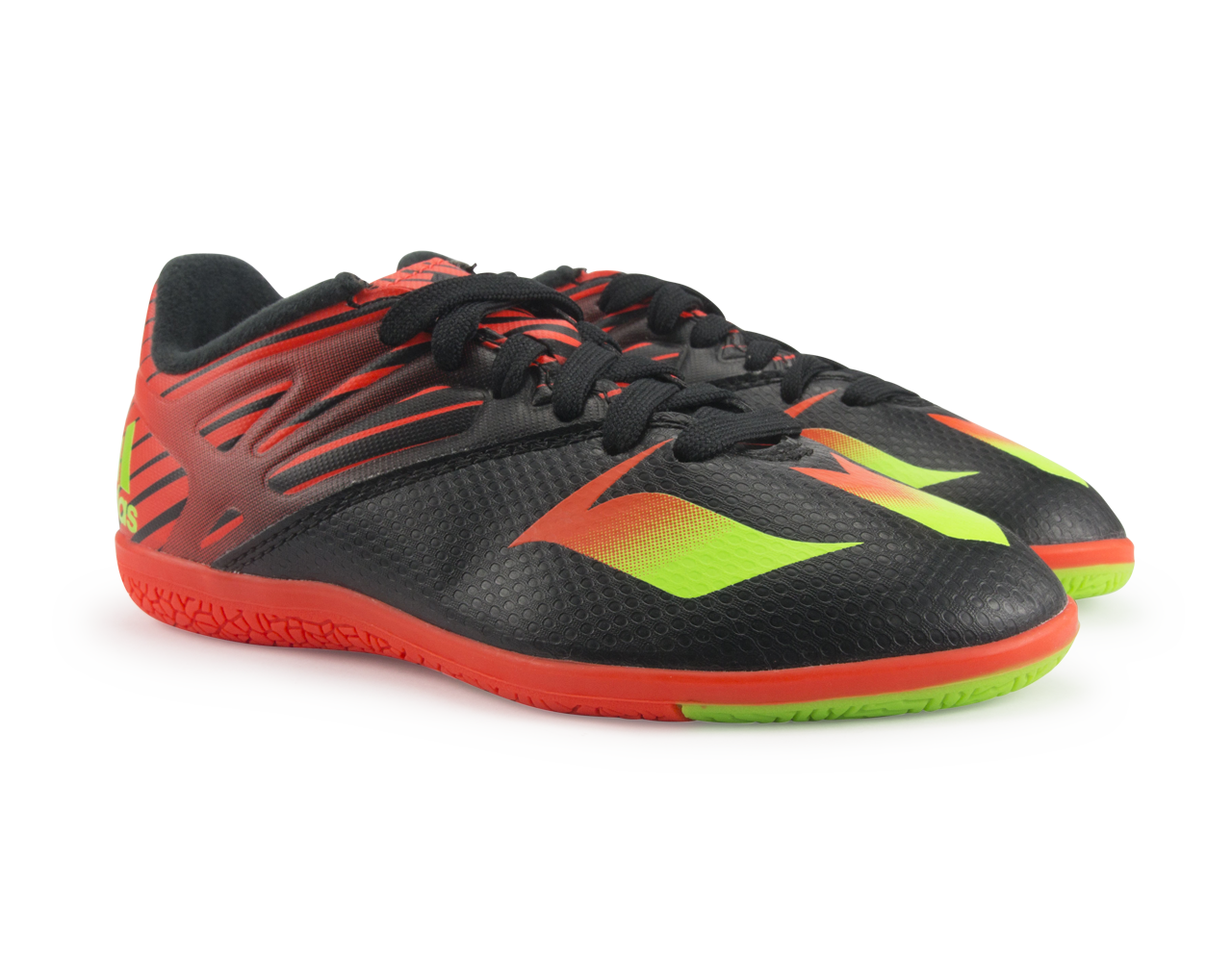 adidas Kids Messi 15.3 Indoor Soccer Shoes Core Black/Neon Green/Infrared