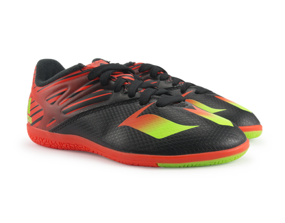 adidas Kids Messi 15.3 Indoor Soccer Shoes Core Black/Neon Green/Infrared