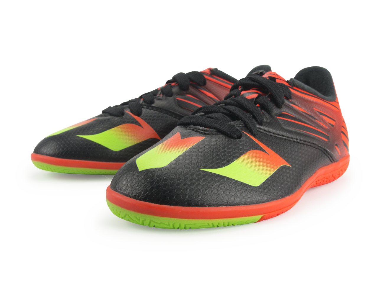 adidas Kids Messi 15.3 Indoor Soccer Shoes Core Black/Neon Green/Infrared