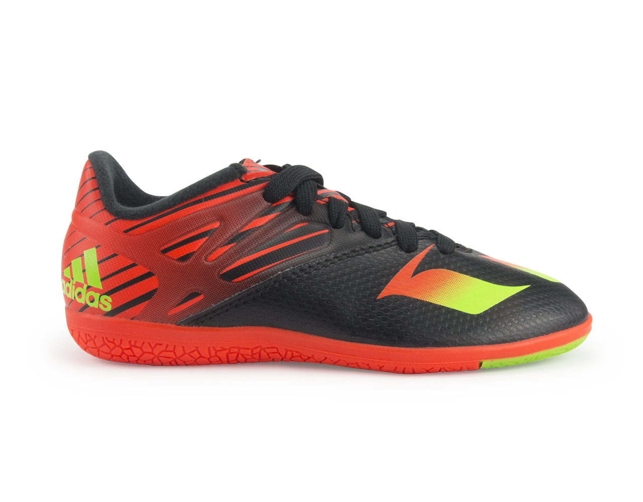 adidas Kids Messi 15.3 Indoor Soccer Shoes Core Black/Neon Green/Infrared