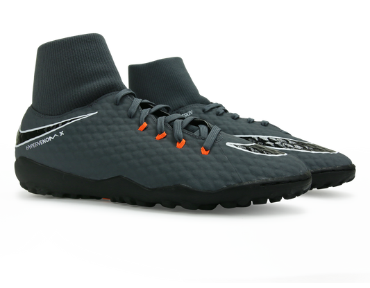 Nike Men's Hypervenom PhantomX 3 Academy Dynamic Fit Turf Soccer Shoes Dark Grey/Total Orange/White