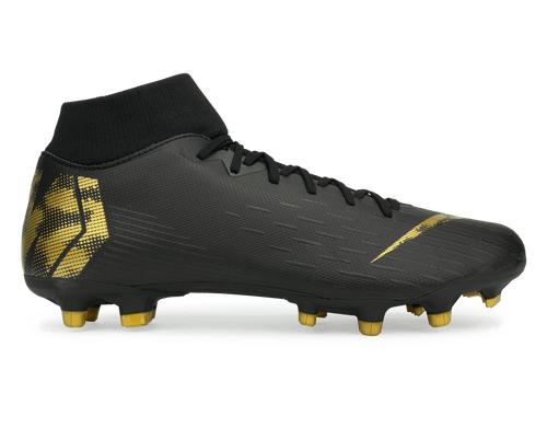 Nike Men's Mercurial Superfly 6 Academy FG/MG Black/Metallic Vivid Gold