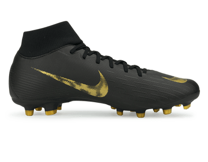 Nike Men's Mercurial Superfly 6 Academy FG/MG Black/Metallic Vivid Gold