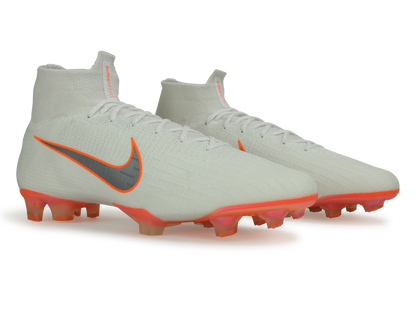 Nike Men's Mercurial Superfly 6 Elite FG White/Metalic Cool Grey/Total Orange
