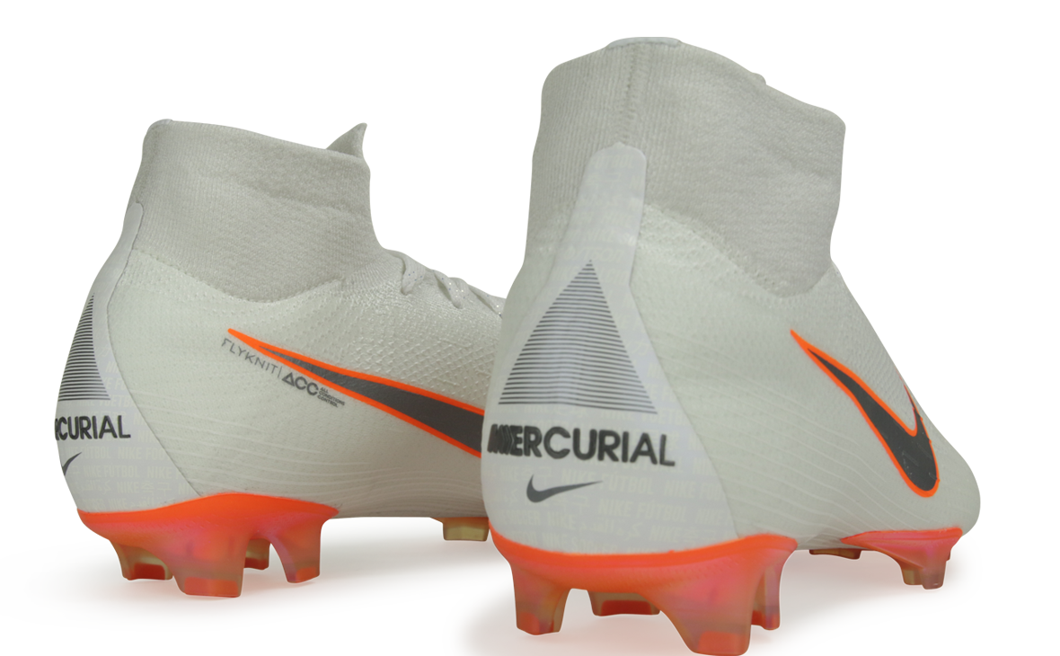 Nike Men's Mercurial Superfly 6 Elite FG White/Metalic Cool Grey/Total Orange