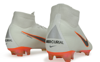 Nike Men's Mercurial Superfly 6 Elite FG White/Metalic Cool Grey/Total Orange