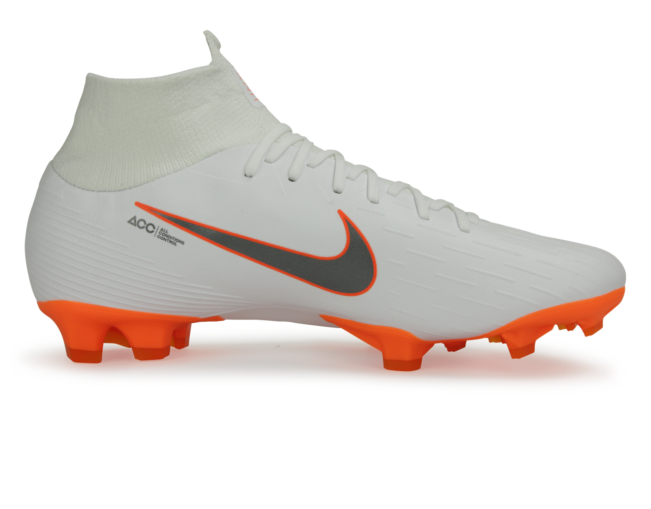 Nike Men's Mercurial Superfly 6 Pro FG White/Metalic Cool Grey/Total Orange