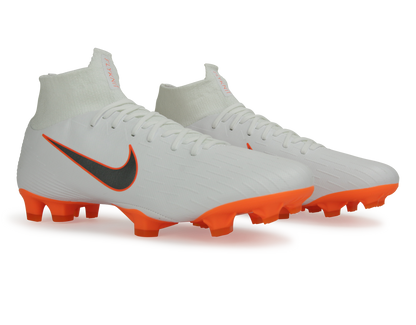 Nike Men's Mercurial Superfly 6 Pro FG White/Metalic Cool Grey/Total Orange