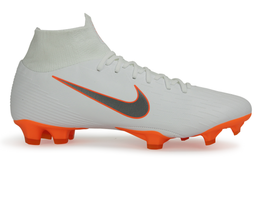 Nike Men's Mercurial Superfly 6 Pro FG White/Metalic Cool Grey/Total Orange
