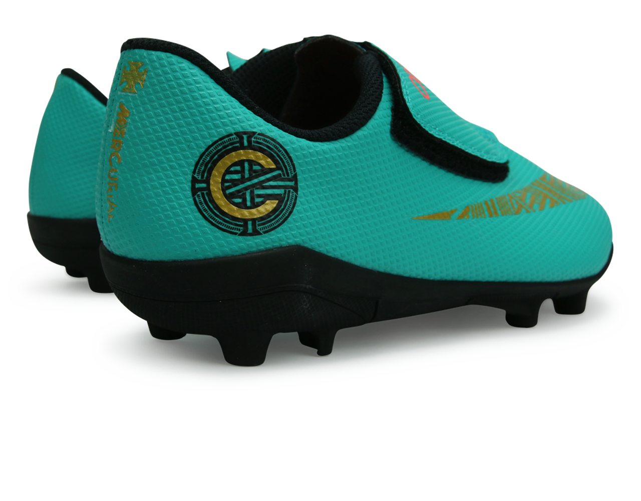 Nike Kids Mercurial Vapor 12 Club PS CR7 FG/MG Clear Jade/Black/Hyper Turquoise