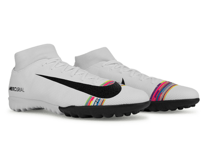 Nike Men's Mercurial Superfly 6 Academy Turf Soccer Shoes White/Black/Pure Platinum
